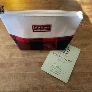 L.L. Bean Red and Black Plaid Pouch